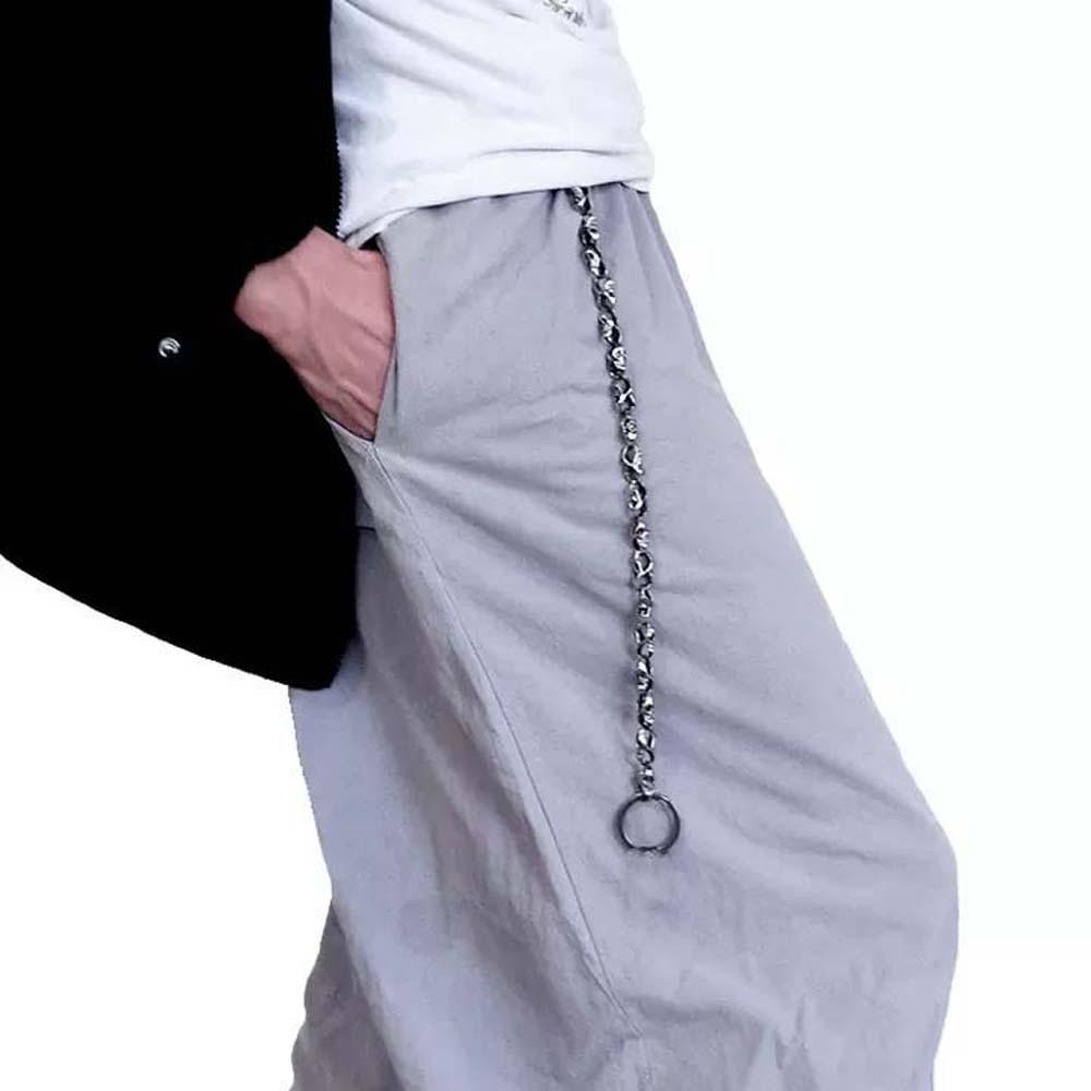 Chaîne de Jean Ajustable pour Homme Y2K Punk Alliage de Zinc Décoration de Taille Pantalon Crâne Vintage Chaîne Ornement