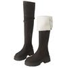 Fashion Women Mid Heels Over The Knee Suede Chelsea Boots New Platform Designer Luxury Shoes Goth Brand Walking Gladiator Mujer Botas