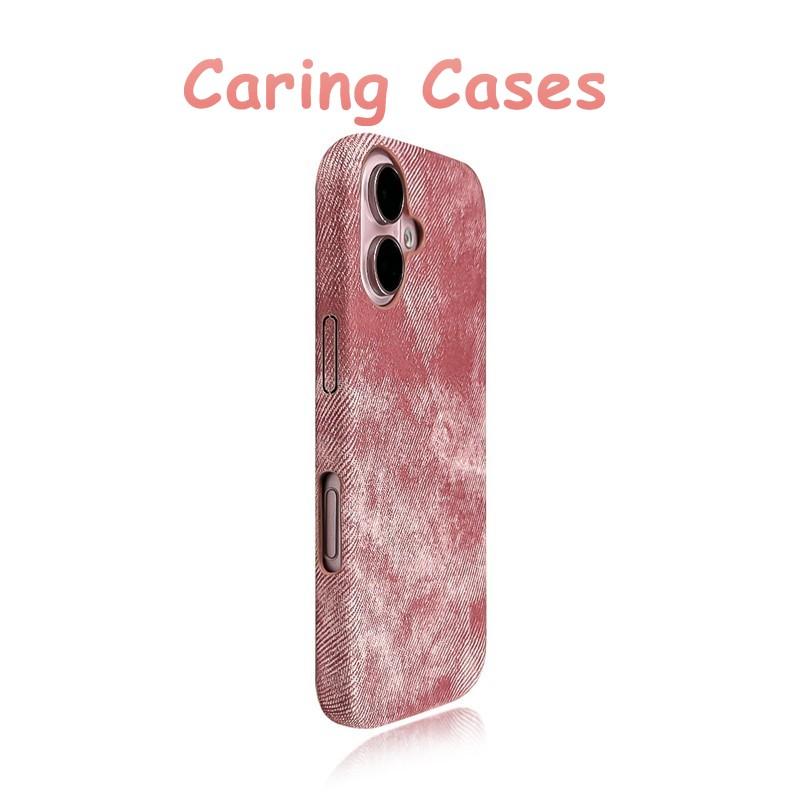 For iPhone 17 Pro Max Case Pink Canvas Slim Vintage Protective Compatible with iPhone 16 15 14 13 12 11