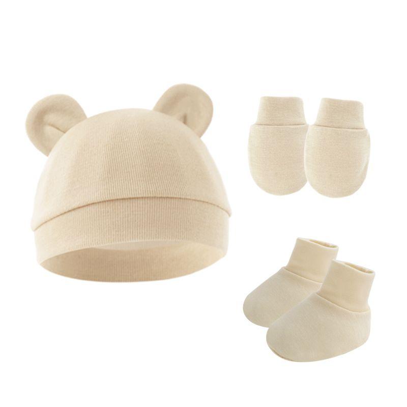 Conjunto de Chapéu e Luvas para Bebê Menina Algodão Gorro para Recém-nascidos Acessórios para Meninas Touca para Bebê Touca para Crianças Pequenas e Bebês Presente para Recém-nascidos