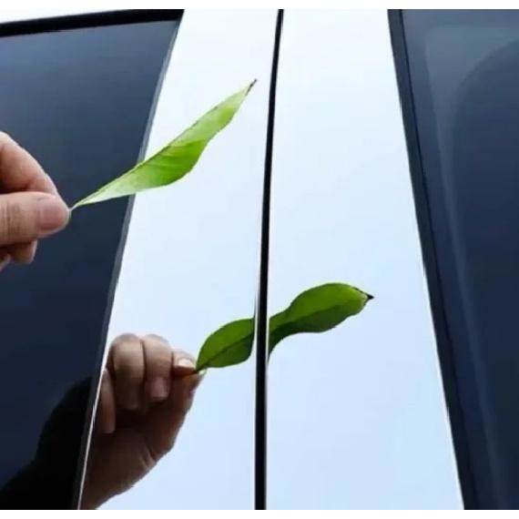 For Hyundai Santa Fe - Black Window Trim Kit Middle Pillar Sticker Automotive Exterior Decor Interior Upgrade