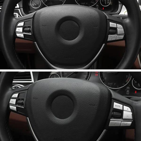 7pcs Steering Wheel Button Cover Trim for BMW 5 Series F10 6 Series F06 F12 F13 7 Series F01 F02 Interior