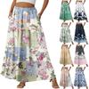 Women's Casual High Waist Drawstring A-line Skirt Color Skirt With Pockets