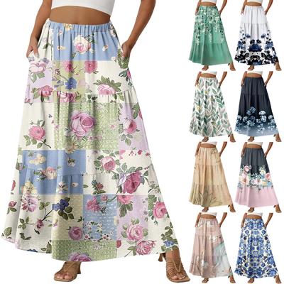 Damen Casual High Waist Kordelzug A-Linien Rock Farbiger Rock Mit Taschen