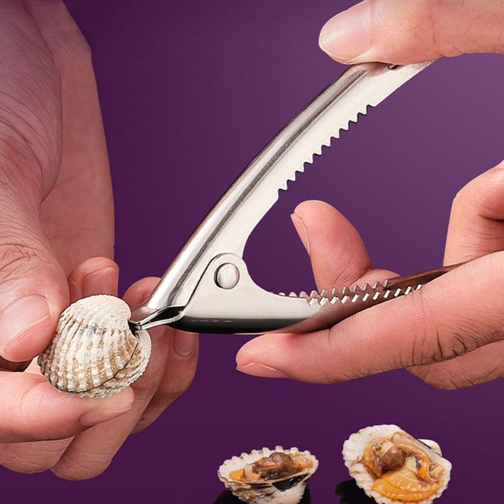2pcs Stainless Steel Blood Clam Clip Thickened Nuts Pliers Oyster Shell Opening Clamps  Scallop