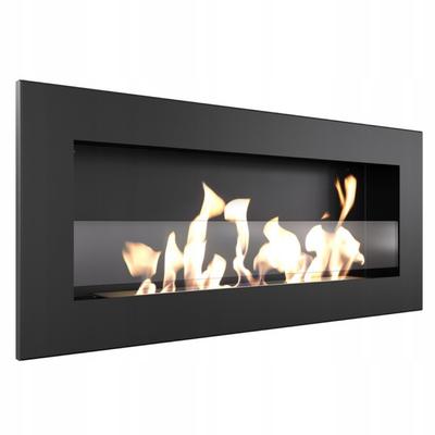 Wall Mounted Bioethanol Fireplace DELTA SLIM Black with Glazing TÜV