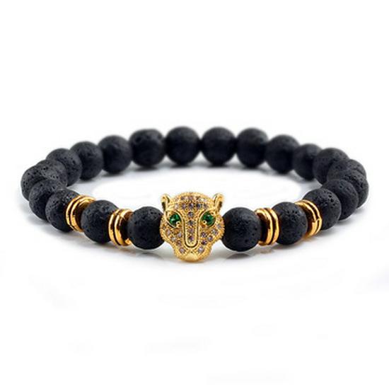 Women's Simple Fashion Bracelet: 5mm Copper Beads with Evil Eye Spacer
