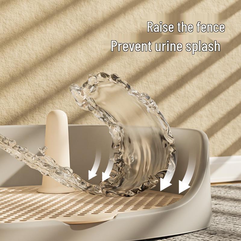 Large Anti-Splash Plastic Pet Toilet with Fence, Semi-Enclosed Design for Pets