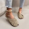 Fashion Size 43 Low Heels Indoor/outdoor Slippers Summer Round Head Broadband Crossover Design Comfor Walking Mules Shoes