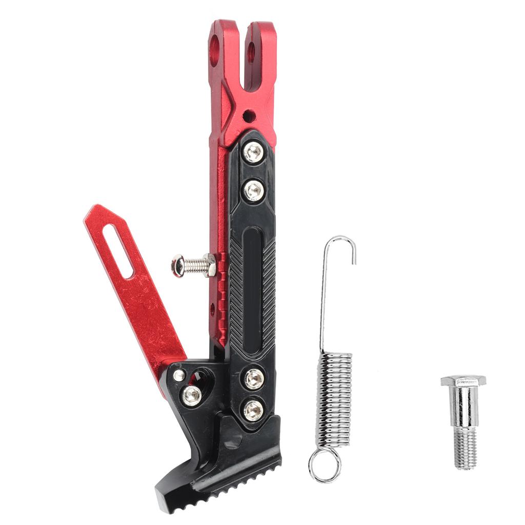 Motorcycle Frame Horizon Bracket Aluminum Alloy Adjustable Kickstand Side Stands B0503(Red)