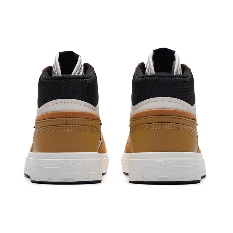 New Anta Cushioning, Wear Resistant High Top Skateboard Shoes Men's Black Brown 112238065-3