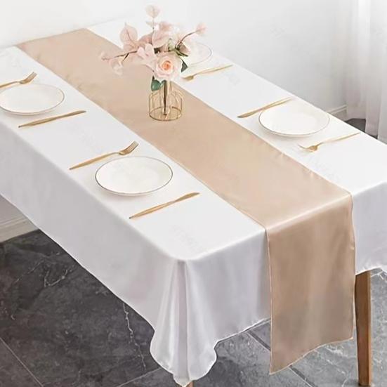Satin Table Runner 69" X 12" Solid Color Table Runner Wrinkle Resistant Silky Smooth Table Runner for Dining Table Wedding Bridal Shower Modern Events