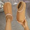 New Winter Thick-soled Leather Knitted Warm Snow Boots Women's Plush Thickened Wool Snow Boots
