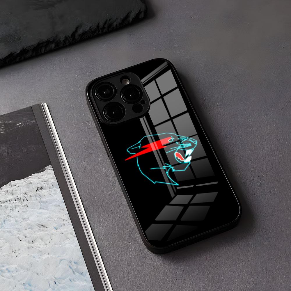 M-Mr Beasts Obal na telefon Pro IPhone 17 Air 16 E Pro Max 15 14 13 Mini 12 Pro 11 Max Plus Černý skleněný kryt