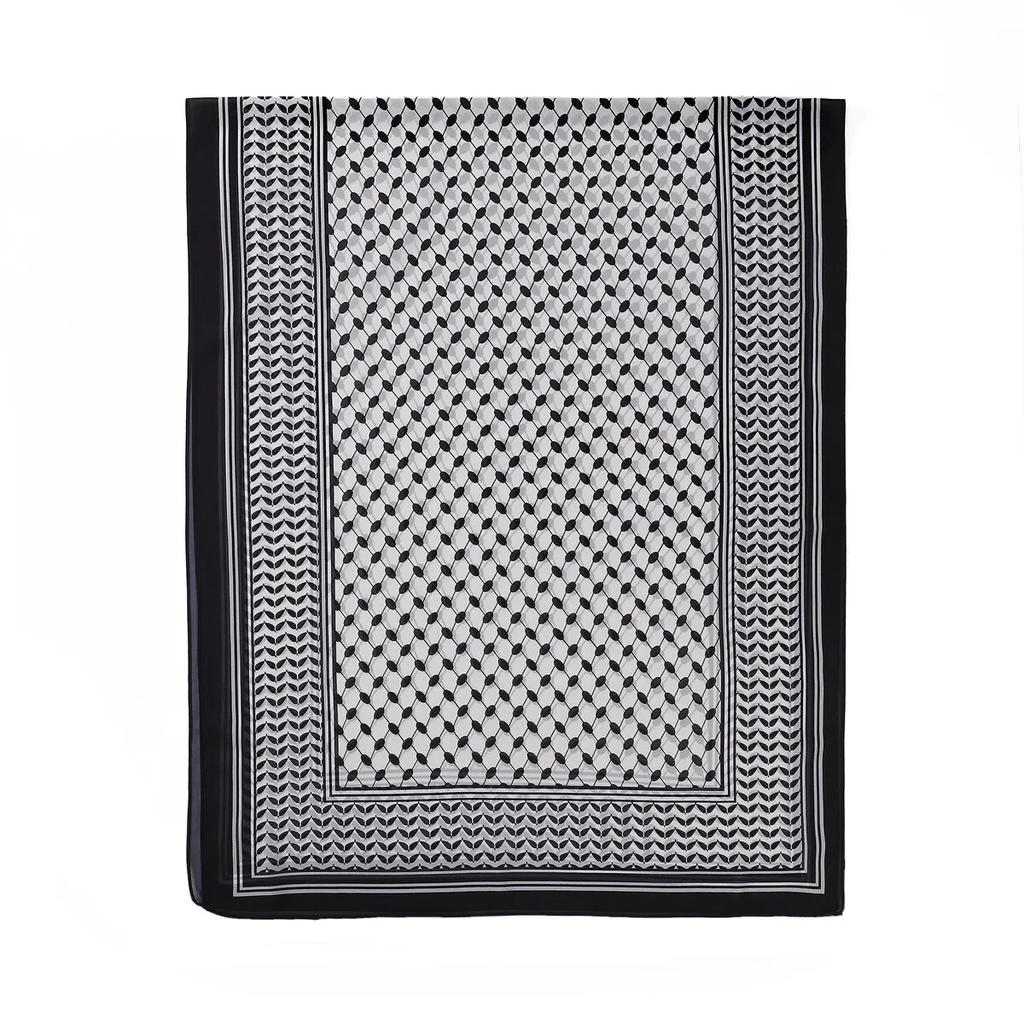 Ramadan Printed Chiffon Headscarf Middle East Dubai Türkiye Headband Muslim Women Hijab Islam Fashion Scarf Female Long Turban