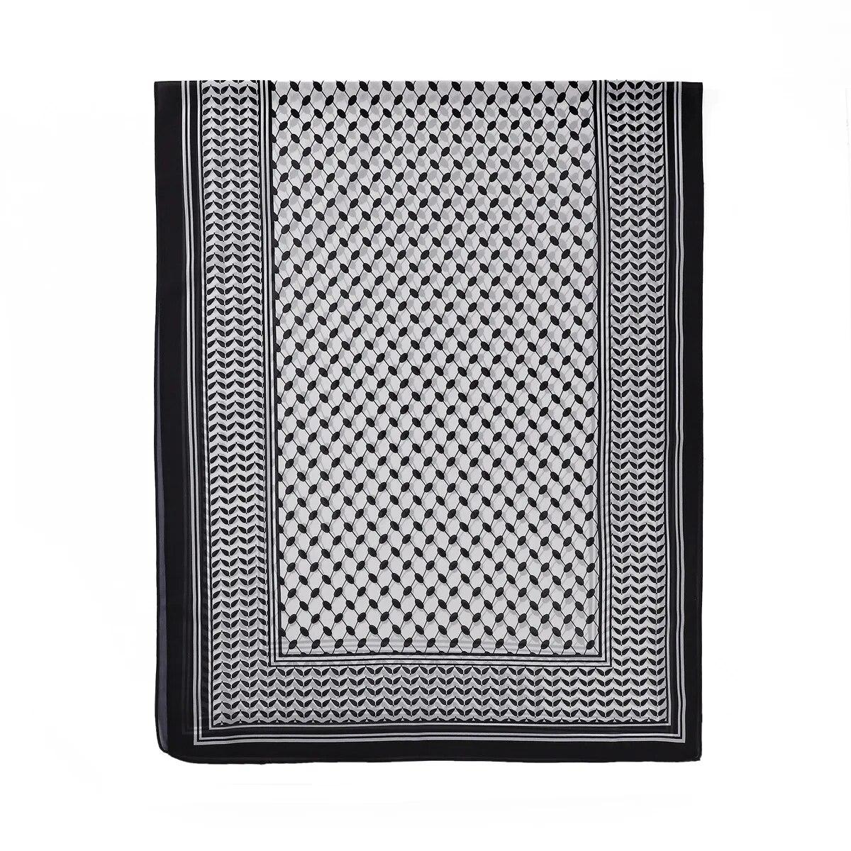 

Шифоновый платок с принтом Рамадана, Ближний Восток, Дубай, Турция, повязка на голову, мусульманский женский хиджаб, исламский модный шарф, женский длинный тюрбан 70X175cm чёрный