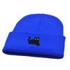 Cute Knit Beanies Embroidery Knit Cap Casual Embroidered Cat Knitted Hat  Winter