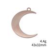 Engraved Crescent Moon Charm Star Pendant For Celestial Mystical Theme DIY Bracelet Necklace Jewelry Making Supplies