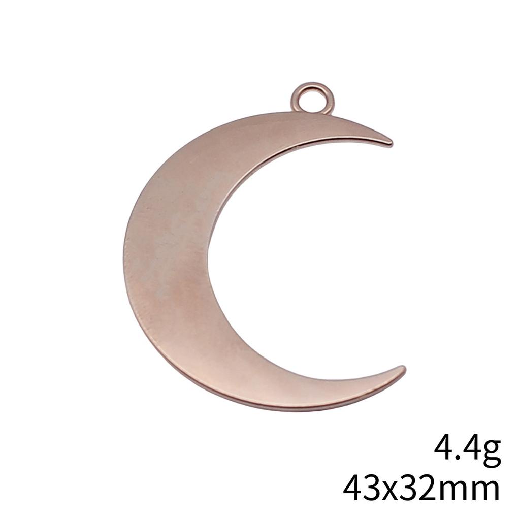 Engraved Crescent Moon Charm Star Pendant For Celestial Mystical Theme DIY Bracelet Necklace Jewelry Making Supplies