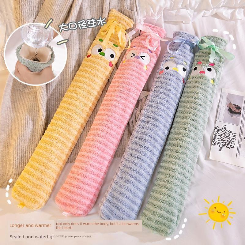 Extra-Large Hot Water Bottle for Bed, Ultra-Long Version, Thickened, Water-Fillable, Foot Warmer for Sleeping
