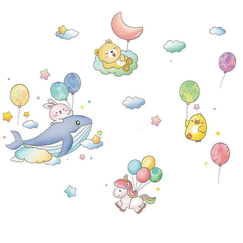 Cartoon Wall Stickers Bedroom Wallpaper Self-adhesive Children's Room Wall Decoration Painting Baby Room XY9051