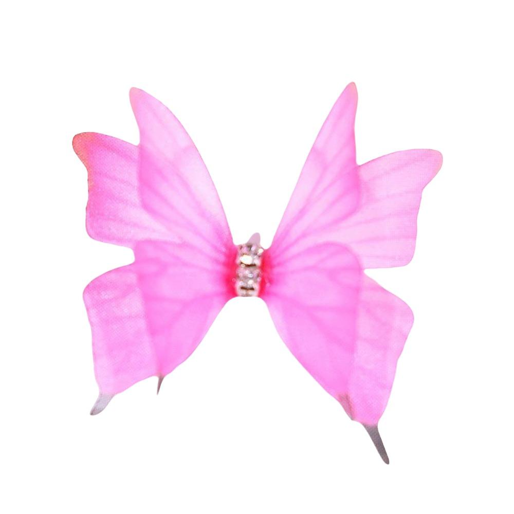 50pcs Gradient Color Fairy Chiffon Butterfly 4CM Sewing Craft Decoration  Garment Design Materials