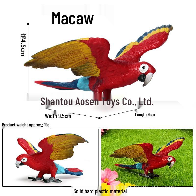 Children's Static Wild Animal Bird and Parrot Figure Set