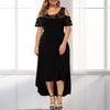 Spring Autumn Women Formal Dress Lace Elegant Dress Off The Shoulder Plus Size Long Sundress Irregular Hem Maxi Dress Streetwear