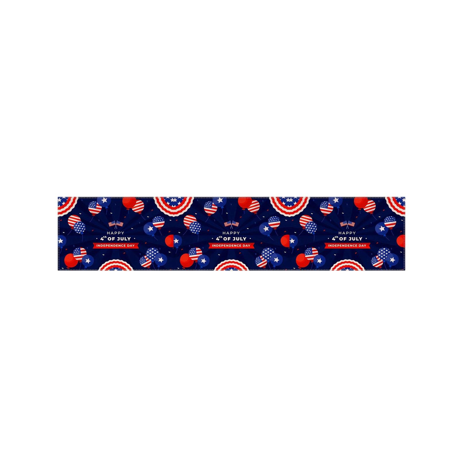 

Patriotic Table Runner with Star and Stripe Print for Living Room Coffee Table Dining Room Holiday Decoration Fabric Table Flag One Size
