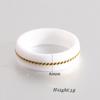 New Personalized and Simple 6MM Wide Stainless Steel Chain Black and White Ceramic Ring for Couples