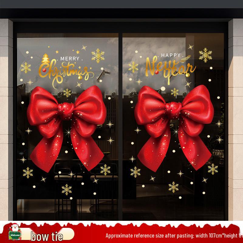 Santa Claus and Tree Window Cling Decorations for Christmas