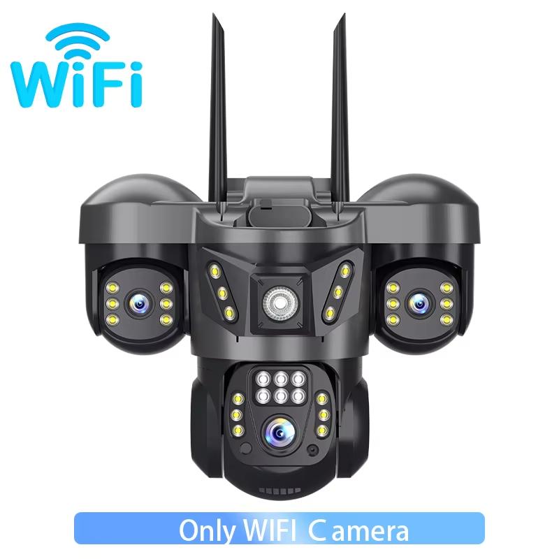 LS VISION 12MP Tříobjektivová 4G SIM IP kamera Venkovní Detekce osob WiFi Dohledové kamery 6K Bezpečnostní ochrana Video monitor V380 Pro