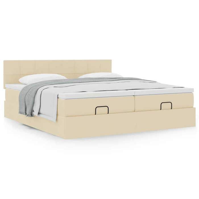 Maison Exclusive - Cadre de lit ottoman avec matelas crème 180x200 cm tissu