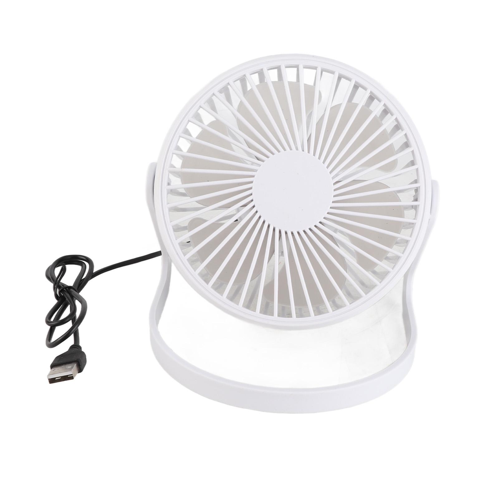 

Міні-настільний вентилятор, обертання на 360 градусів, низький рівень шуму, безщітковий двигун, портативний маленький настільний вентилятор із живленням від USB для Blanc