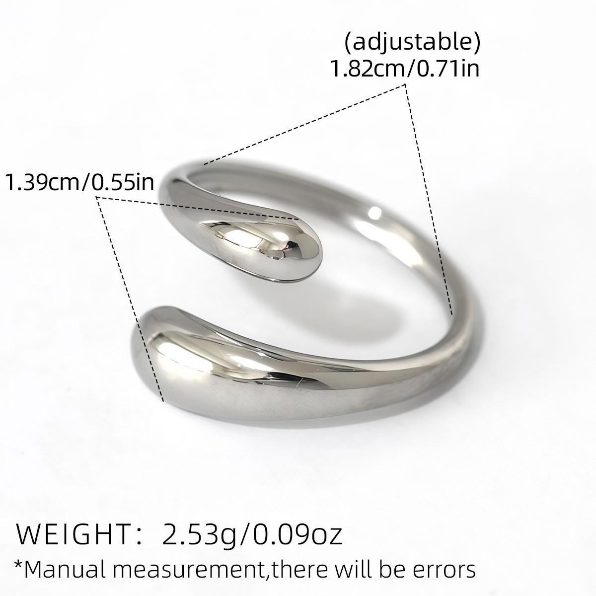 

Stainless Steel Geometric Open Ring – European & American Design Open Adjustable