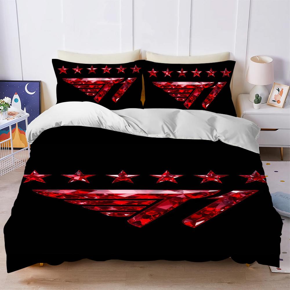 

game S-SKT T1 Faker Duvet Cover Set Soft Wash Bed 3 Piece Summer Comfortable Student Dormitory Home Baby Bedding Best seller (135x200cm)