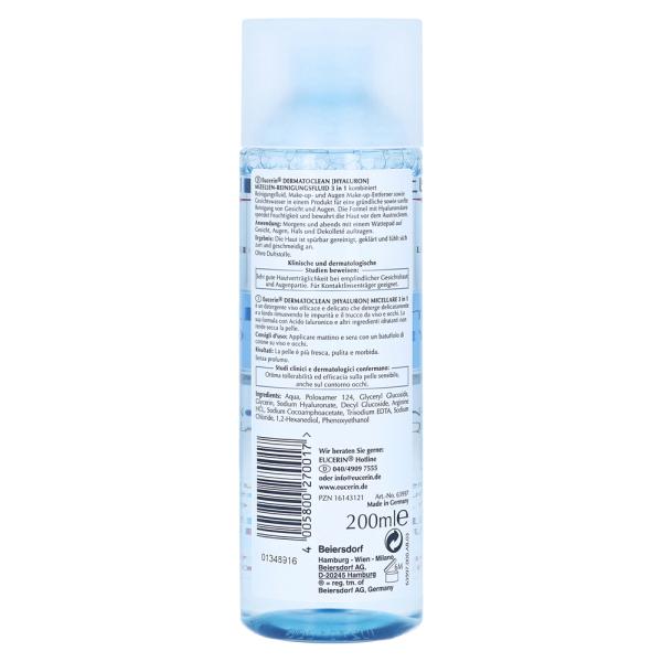 Eucerin Dermatoclean Hyaluron 3in1 Cleansing Water 200ml