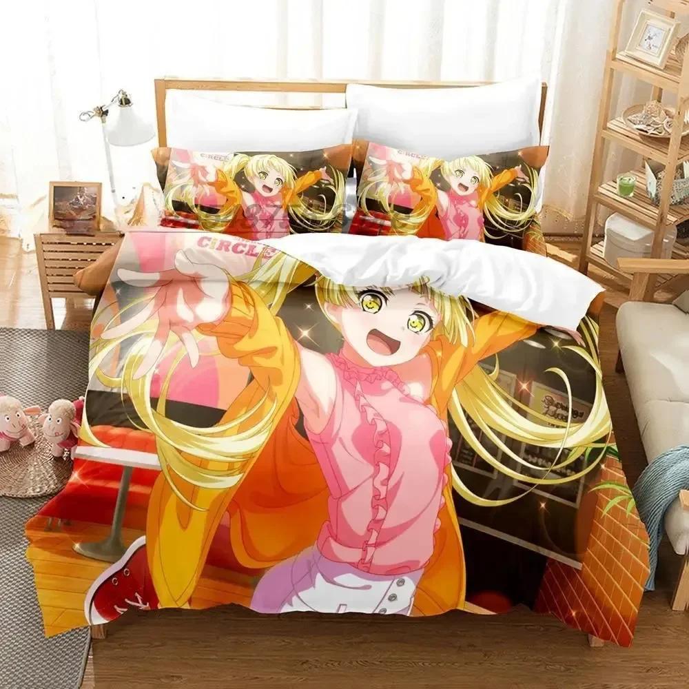 

BanG Dream! Young Girls Bplus Party! Beding Set Single Twin Ful Quen King-Sized Dimensionsd Dimensions Bed Linen Set Adult People Kid Bedrom Duvet 135*200cm Eu-Single