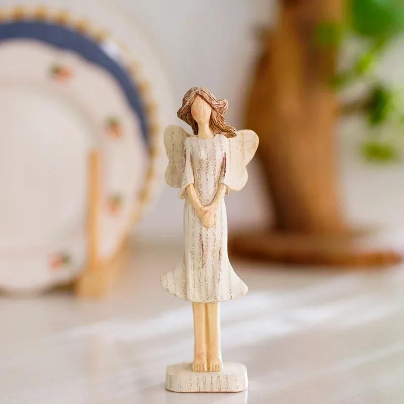 Decorazione Artigianato in Resina Decorazione Casa Statuetta Angelo Statua Decorazione Creativa Regalo di Compleanno Tavolo