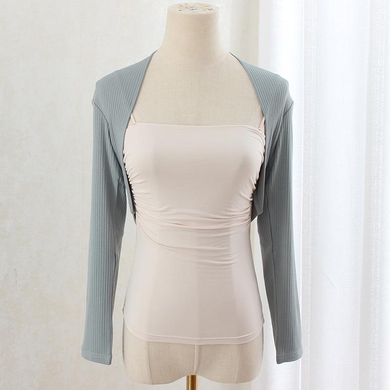 Women's Snowfall Style Cardigan: Lightweight Spring & Autumn Shawl, Cropped Air-Conditioned Jacket, Ballet Dance Camisole.