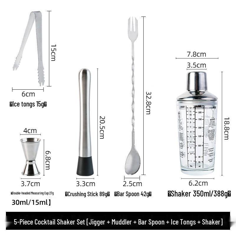 Transparent Glass Cocktail Shaker Set