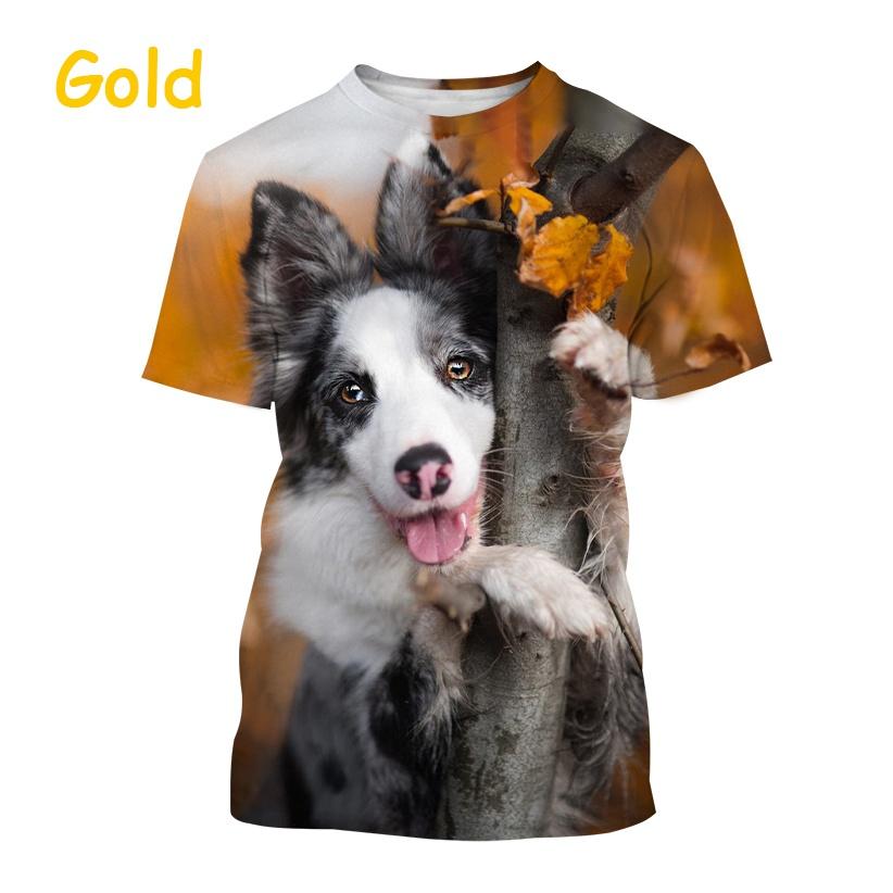 New Popular Border Collie 3D Printed T-shirt Fashion Cute Dog Unisex Animal Round Neck Casual Short Sleeve