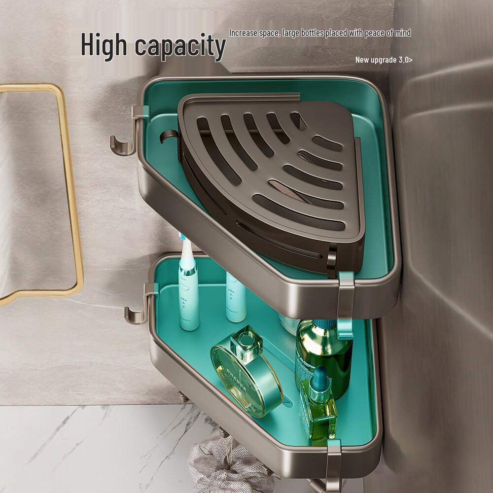 Punch-Free Bathroom Triangle Storage Shelf for Shower Essentials