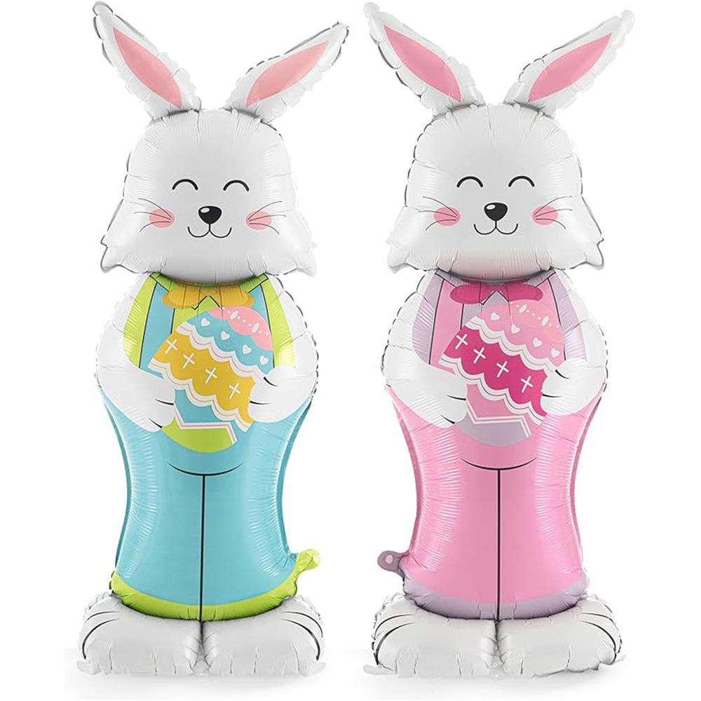 1 Standing Mr. Rabbit, 1 Standing Mrs. Rabbit, 2 Standing Mr. Rabbit, 2 Standing Mrs. Rabbit, Rabbit Foil Balloons, Suitable for Easter, Rabbit- Other