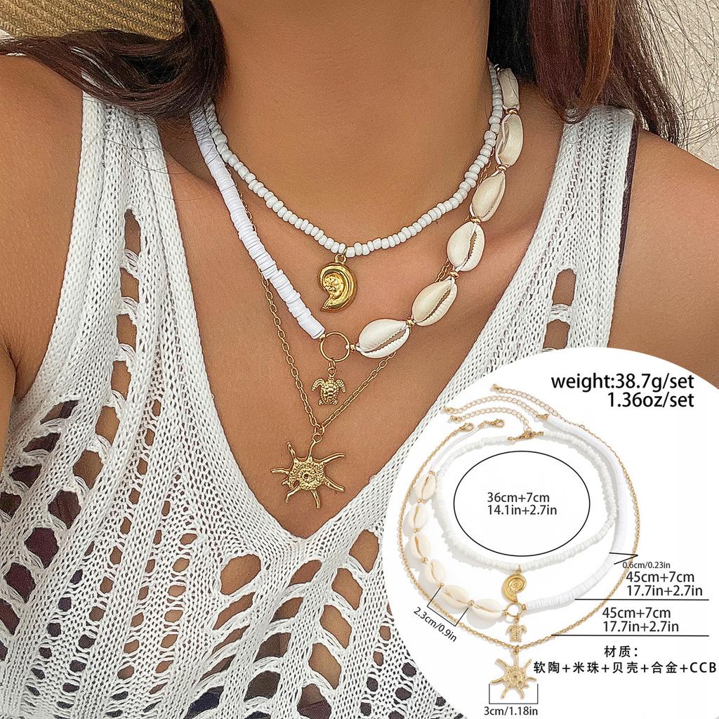 Accessories Ocean Wind Shell Rice Beads Gravel Necklace Female Beach Starfish Beaded Necklace
