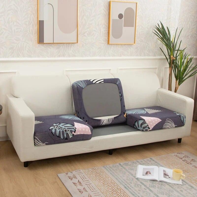 1/2/3/4 Seater Sofa Seat Cushion Cover for Living Room Pets Kids Furniture Printing Stretch Washable Removable Chair Seat Cover