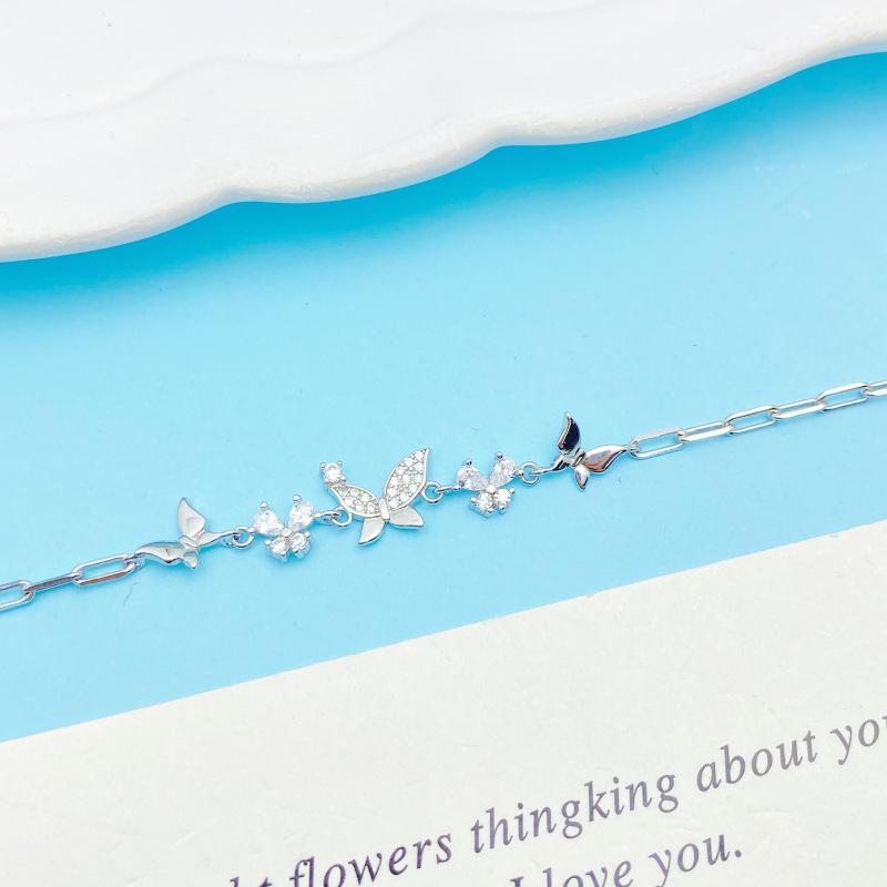 Yearly Blessing S925 Sterling Silver Luxury Butterfly Bracelet – Elegant Jewelry Gift for Women, Valentine's Day & Best Friends