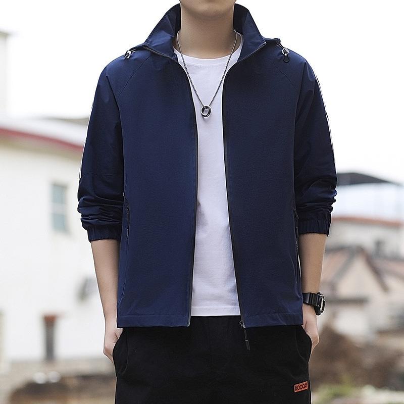 

Новая мужская куртка Простая атмосфера Мужская куртка Мужское пальто большого размера M тёмно-синий