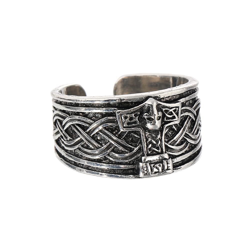 Boutique New Retro Simple New Punk Hip-hop Skull Personality Men's Open Ring Robot Ghost Head Jewelry