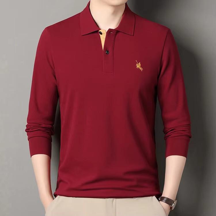 High End Brand Long Sleeved Polo Shirt Men'S Autumn New Fashion Embroidery Lapel T-Shirt Casual Business Paul Men'S Clothing